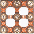thumbnail image 3 of Metal Light Switch Plate Cover Mandala Orange Brown Floral Pattern Damask MDL115, 3 of 13