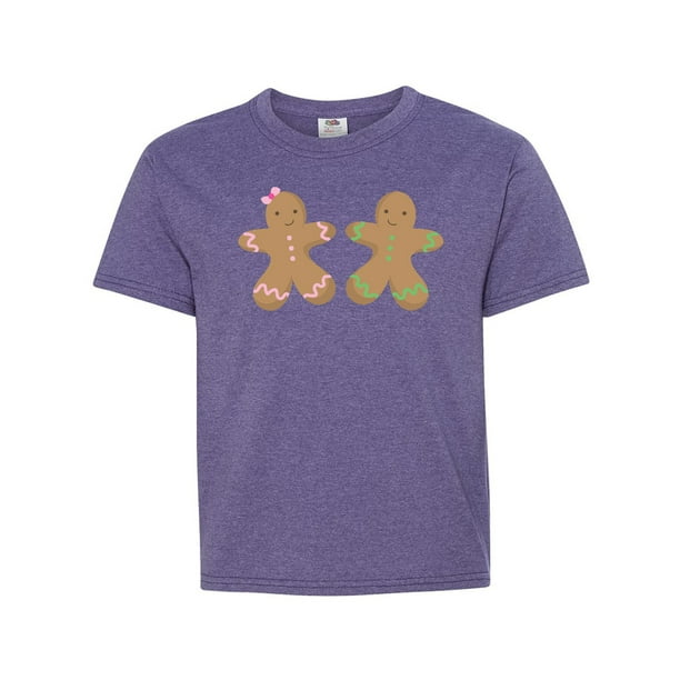 Inktastic Twin Gingerbread Boy And Girl Co Teen Short Sleeve T Shirt Unisex Retro Heather Purple Xl Walmart Com Walmart Com