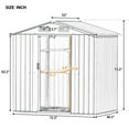 thumbnail image 5 of Patio 6ft x4ft Bike Shed Garden Shed, Metal Storage Shed with Adjustable Shelf and Lockable Door, Tool Cabinet with Vents and Foundation for Backyard, Lawn, Garden, Gray, 5 of 5