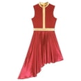 thumbnail image 3 of YONGHS Women Metallic Praise Dance Dress Overlays Tunics Irregular Lyrical Worship Liturgical Dance Costume Red M, 3 of 7