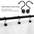 thumbnail image 4 of WSBArt 12pcs Black Metal Shower Curtain Hooks, Rust Proof Shower Rings for Shower Curtain Liner, Hollow Ball Shower Hooks for Curtain Accessories and Bathroom Shower Rod, 4 of 6
