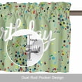 thumbnail image 6 of Happy Birthday Kitchen Curtain Valances for Windows Farmhouse Short Curtains, Sage Green Modern Abstract Art Rod Pocket Valance Curtain for Bedroom Cafe Living Room 54"x18", 6 of 8