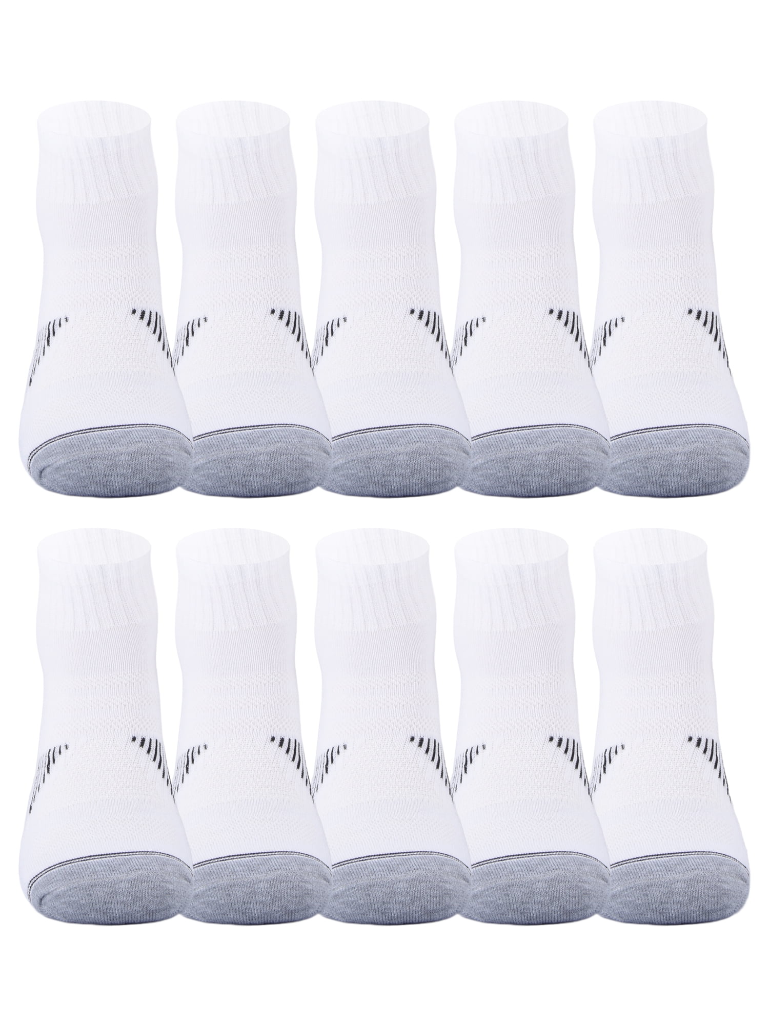 Athletic Works Boys Cushioned Ankle Socks 10-Pack Sizes Small to Large