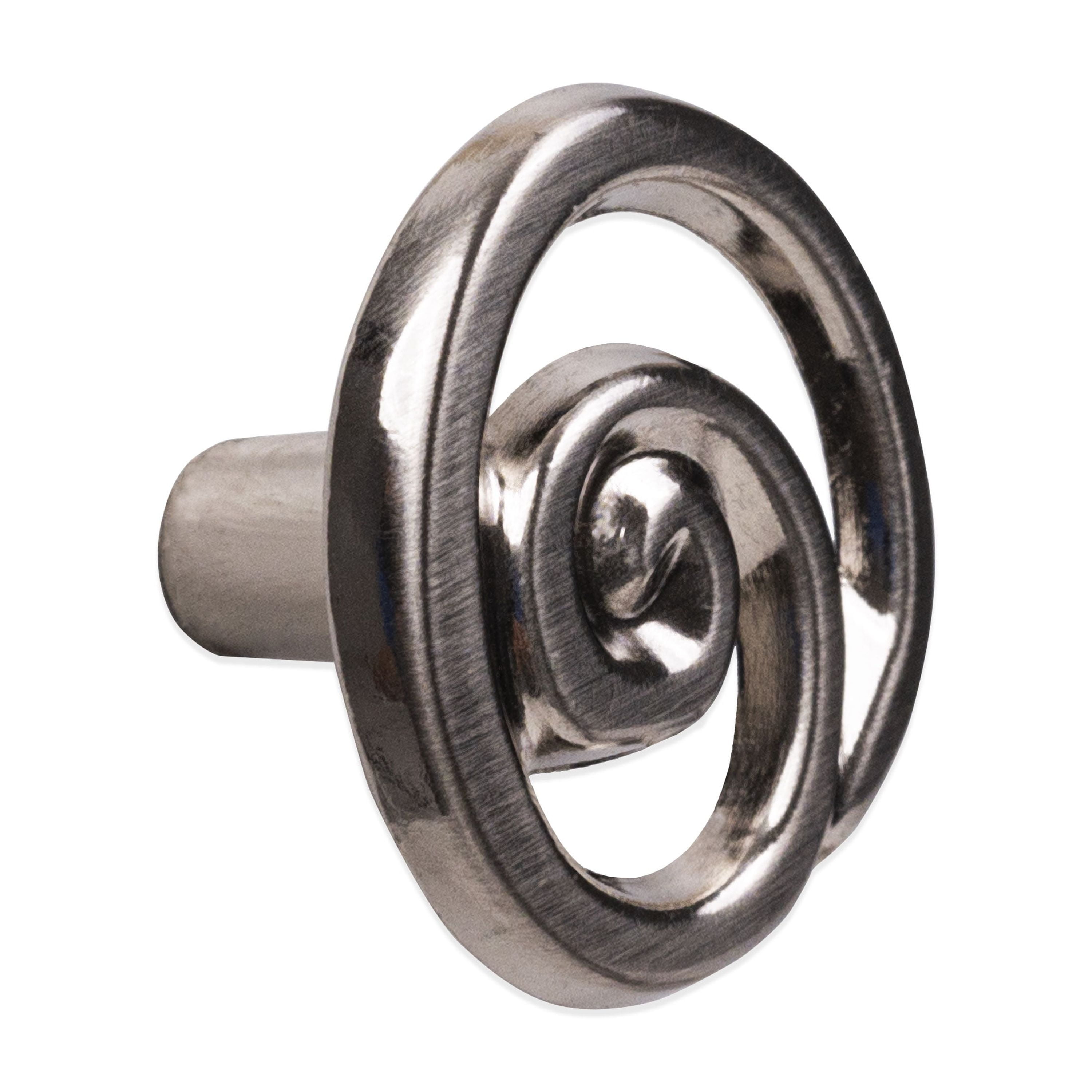 (2 pack) Mainstays 1-1/3" (34mm) (2oz) Swirl Cabinet Knob, Satin Nickel, 2 Pack