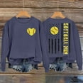 thumbnail image 1 of IMENGL Softball mom lettered baseball heart hatless, Blue 2XL, Size M-2XL, 1 of 4