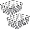 thumbnail image 1 of Wire Storage Baskets,Small Wire Baskets for Organizing Household Pantry Baskets Pantry Baskets For Storage Metal Baskets,Wire Baskets for Pantry Kitchen Shelf Laundry Cabinets Garage, Black, 1 of 8