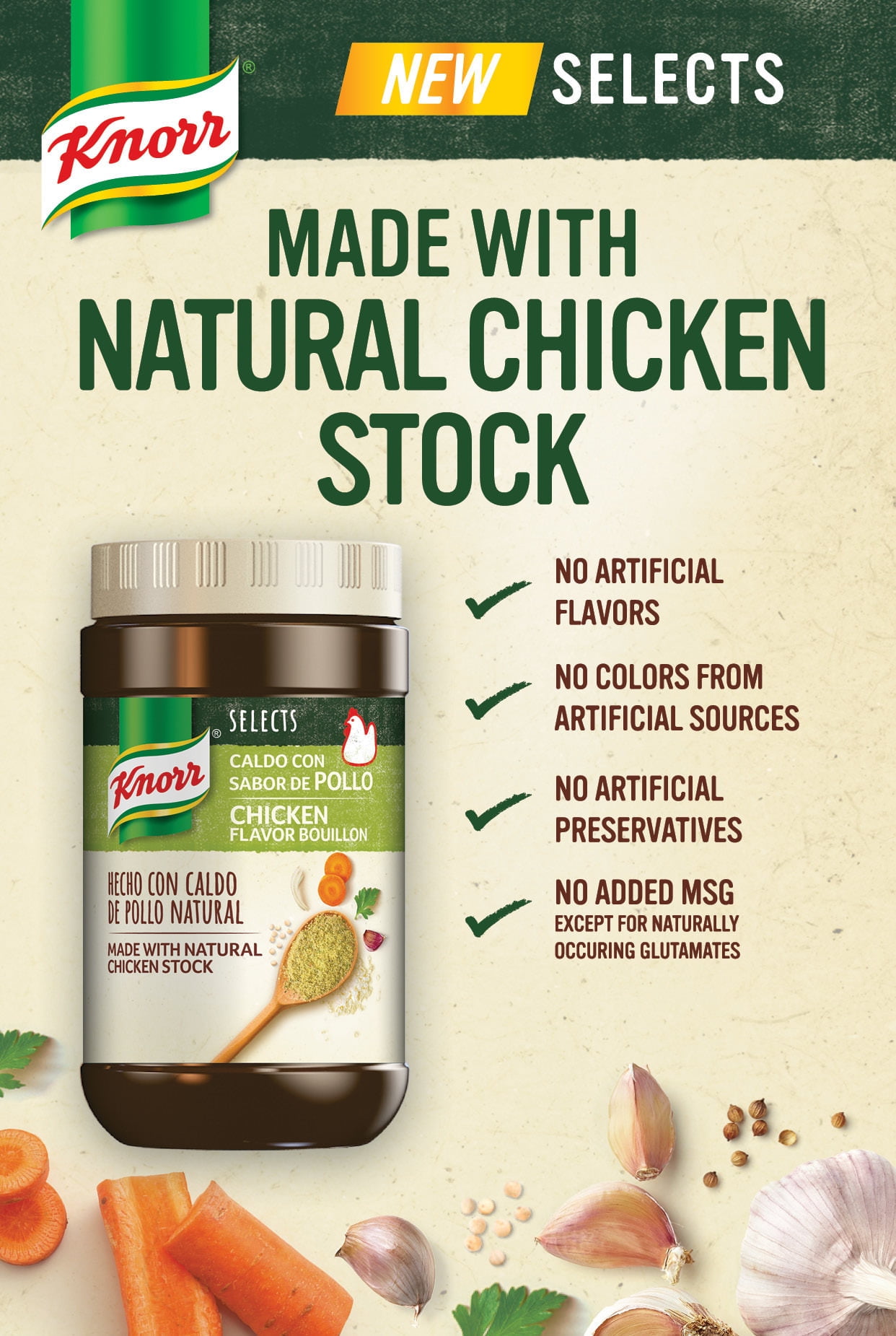 Knorr Selects Shelf Stable Paste Chicken Bouillon, 14.1 oz Jar