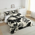 thumbnail image 3 of jejeloiu Gothic Moth Skull Bedding Comforter Set,Vintage Flower Floral Twin Comforter Sets,Black Beige Bedding Set For Super Cozy Room Decor Reversible,2 Pieces, 3 of 8
