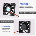 thumbnail image 4 of 60Mm 6Cm DC 12V 3 Pin Computer Case CPU Cooler Cooling Fan Black 2 Pcs, 4 of 9