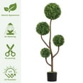 thumbnail image 5 of Artificial Boxwood Topiary Tree, 4FT Tall Faux Green Plant in Pot, Indoor Outdoor Artificial Tree for Patio, Porch, Garden, Living Room Decor, UV Resistant, 5 of 8