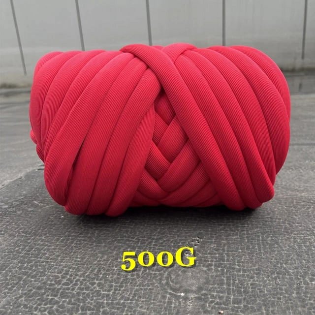 New Striped Core Spun Crochet Yarn Ice Silk Feeling Polyester Cotton Rope for Handbag Pet Nest Fashion Home Decoration