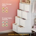 thumbnail image 6 of Bunk Bed Twin Over Twin Size with 8 Storage Drawers, Twin Bunk Beds with Led Lights & Storage Shelves, Metal Loft Bed with 13.4" H Guardrail & Ladder,White, 6 of 9