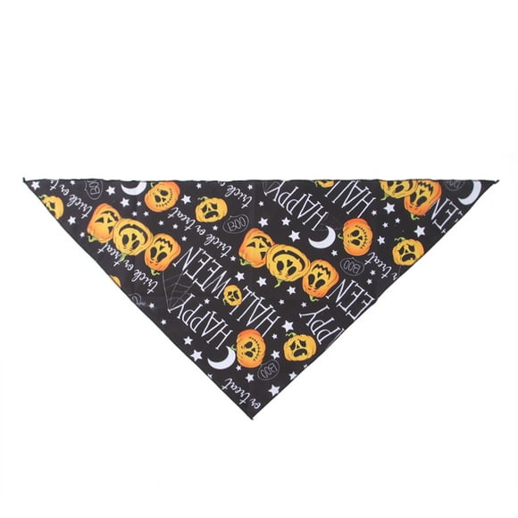 Pet Halloween pumpkin pattern triangle scarf, dog saliva scarf, cat collar scarf, pet accessories 2 pieces black