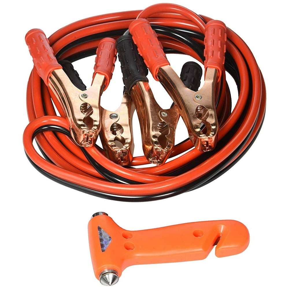 Jumper Cable & Emergency Escape Hammer Combo 200 amp 10 Gauge No