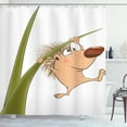 thumbnail image 1 of Ambesonne Hedgehog Shower Curtain, Small Hadgehog, 69"Wx84"L, Tan Brown Green, 1 of 2