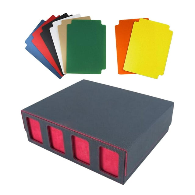 Lipstore Card Deck Box PU Leather Gathering Card Toy Container Collectible Cards Holder Black Red