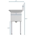 thumbnail image 6 of Koolmore 15x15x12 Right NSF Stainless Steel Kitchen Prep/Utility Sink in Silver, 6 of 7