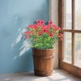 thumbnail image 4 of Artificial Flowers for Outdoors, 3 Bundles Eucalyptus Flower Multicolor Silk Flower Spring Summer Decoration, 14'' Artificial Outdoor Flowers for Home Planter Porch Patio Yard Decor, 4 of 5