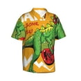thumbnail image 2 of Balery Cool Dinosaur Playing Guitar Print Men's Hawaiian Shirts Short Sleeve Beach Shirt Relaxed Fit Vacation Button Down Shirts-Medium, 2 of 9