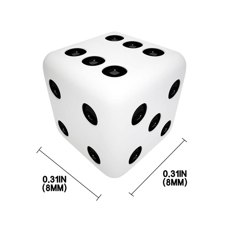 20mm Blank White Dice for Board Games, Teaching and DIY. Write and Draw by Yourself. Pack of 18