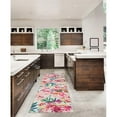 thumbnail image 2 of Linon Washable Gatlin Polyester 2'x8' Rug in Raspberry Red, 2 of 18