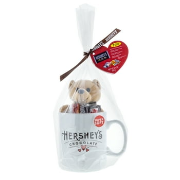 Galerie Hershey Jumbo White Mug, Bear Plushy, & Chocolate Gift Set, 2.1 oz