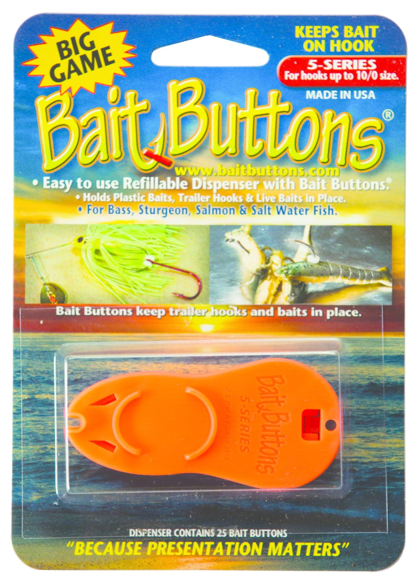 Bait Buttons 44703 Dispenser Packed With 25 Buttons Big Game Walmart