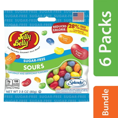 - (6 Pack) Jelly Belly, Sugar Free Sours Jelly Bean 2.8 Oz