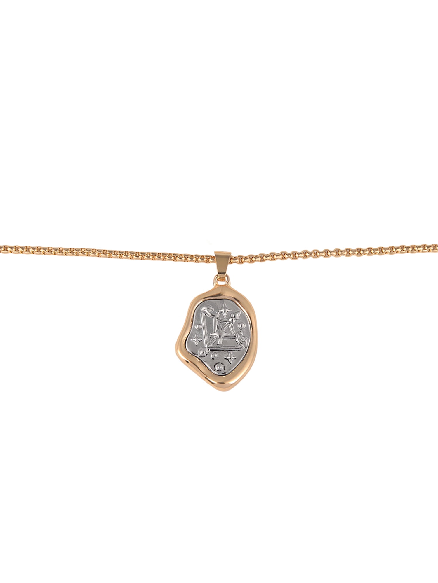 Time and Tru Goldtone Silvertone Reversible Pendant "Sagittarius" Necklace