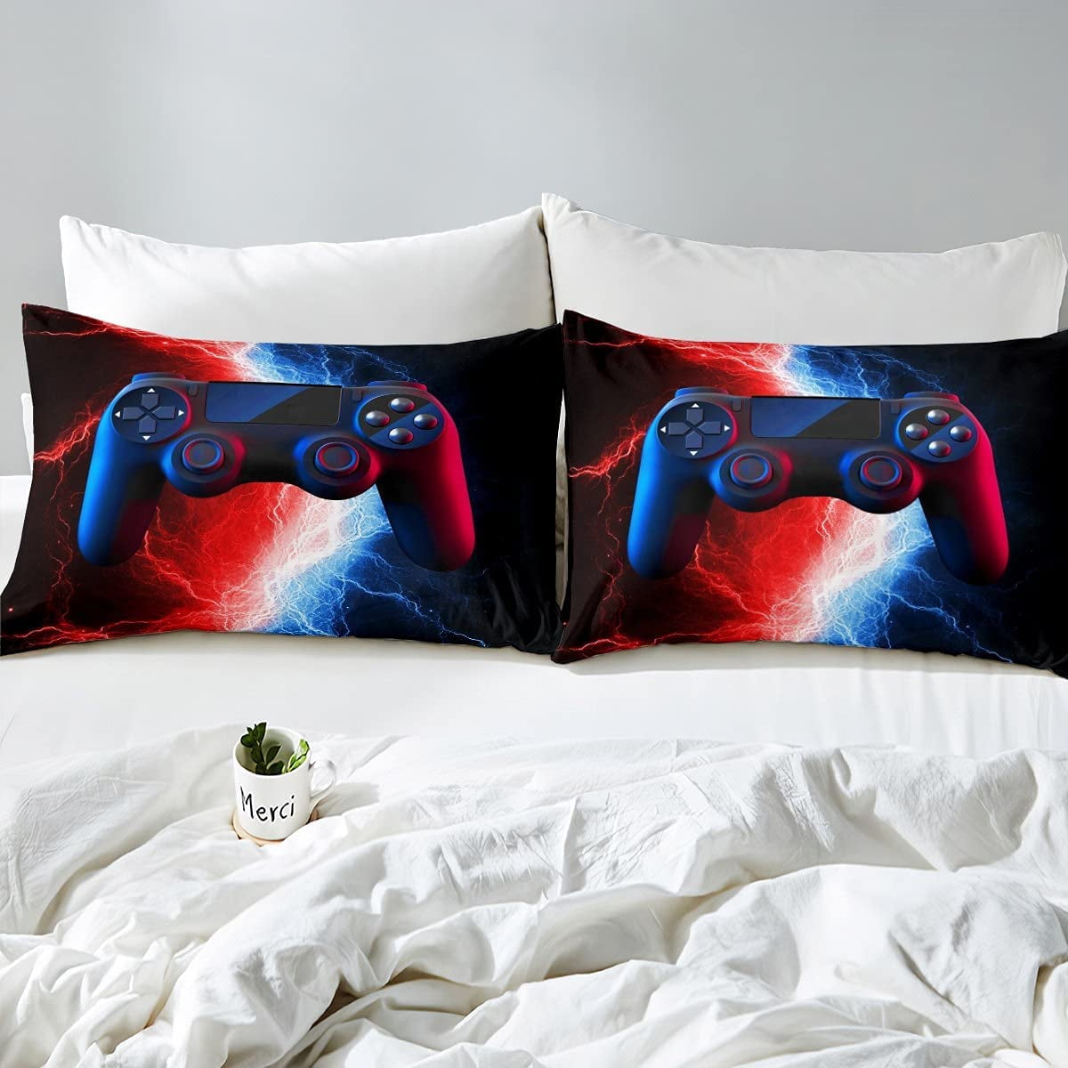 Kids Gaming Comforter Set, Video Games Gamer Bedding Set For Boys 