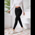 thumbnail image 4 of Leggings de Cintura Alta y Gruesos para Mujer: Pantalones de Yoga, Ciclismo y Entrenamiento con Control de Abdomen Sin Transparencias. Inglés y Negro S, 4 of 7