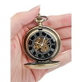 thumbnail image 6 of TSV Men's Mechanical Retro Pocket Watch, Classic Mechanical Movement Pocket Watch with Chain, 6 of 7