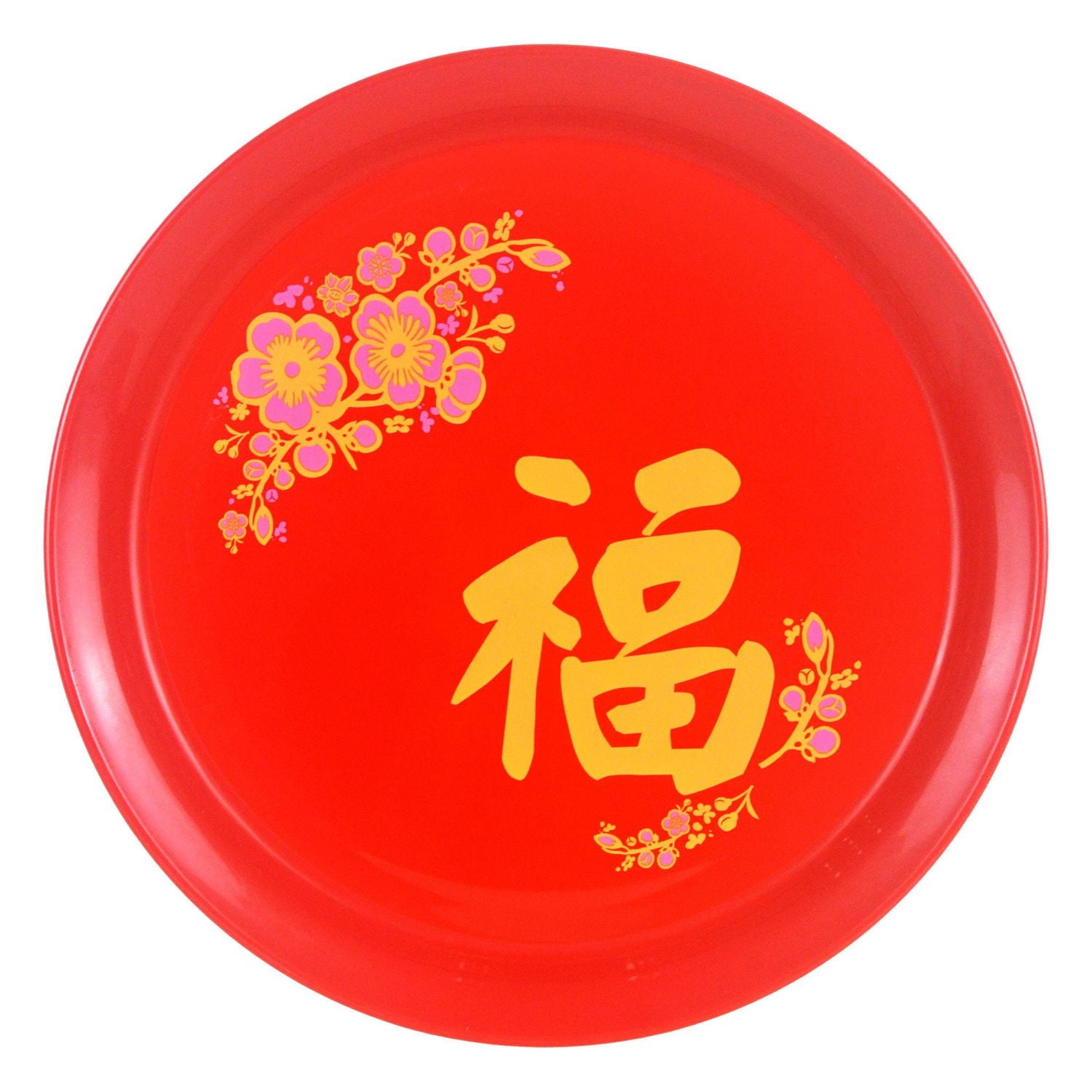 9.8in Dia Plastic Tray - Luck