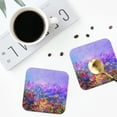 thumbnail image 4 of Pofeuu Colorful Purple Cosmos Flower Print Coasters for Drinks, 4Pack PU Leather Coasters, Bar Drink Coasters for Tabletop Protection, Furniture from Damage-Square, 4 of 6