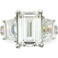 thumbnail image 4 of Sterling Silver Cheryl M Rhodium-Plated Fancy 3 Stone Cz Ring (Size 6) Made In China qcm1492-6, 4 of 5