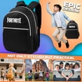 thumbnail image 3 of Mochila Fortnite para Niños y Adolescentes - Mochila Escolar Negra, 3 of 6