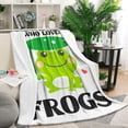 thumbnail image 2 of Just A Girl Who Loves Frogs Blanket for Kids Soft Couch Room Kawaii Flannel Throw Blanket Decor for Girls, 2 of 6