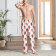thumbnail image 5 of Uemuo Hand Drawn Strawberry Pattern Men's Wide Leg Palazzo Lounge Pants with Pockets Light Weight Loose Comfy Casual Pajama Pants-XX-Large, 5 of 9