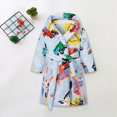 thumbnail image 2 of NOLDARES Girls Boys Fleece Hooded Robes, Warm Printed Bath Robe for Kids Soft Fuzzy Bathrobe for Gifts,Light Blue,2-3 Y, 2 of 6