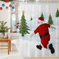 thumbnail image 6 of Red Christmas Santa Shower Curtains for Bathroom, Xmas Tree Snowflake Waterproof Fabric Shower Curtain for Bathroom Bathtub Decoration, Machine Washable, 72"x72", 6 of 9