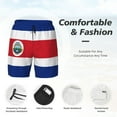 thumbnail image 3 of Mens Swim Trunks Costa Rica Flag Polyester Flag Quick Dry Board Shorts with Compression Liner, 3 of 6