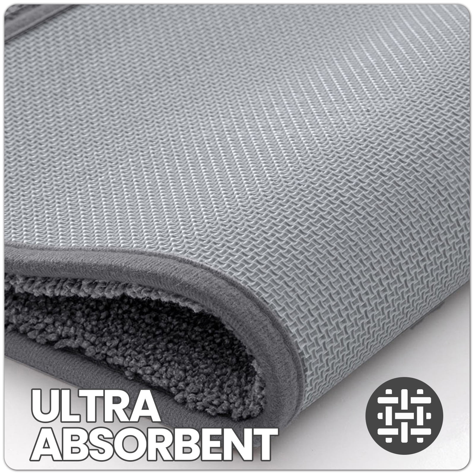 OEAKAY Traditional Shag Bath Mat, Dark Grey Soft Microfiber Bathroom Rug for Bathroom Floor, 20"x32", Machine Washable, Super Absorbent and Non-Slip