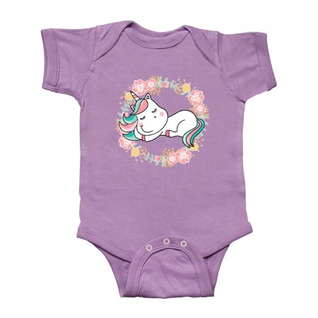 

Inktastic Unicorn Flowered Wreath Gift Baby Girl Bodysuit