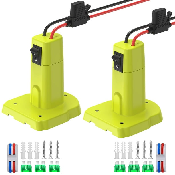 Adaptador Power Wheel compatible con Azocek con batería Ryobi de 18 V