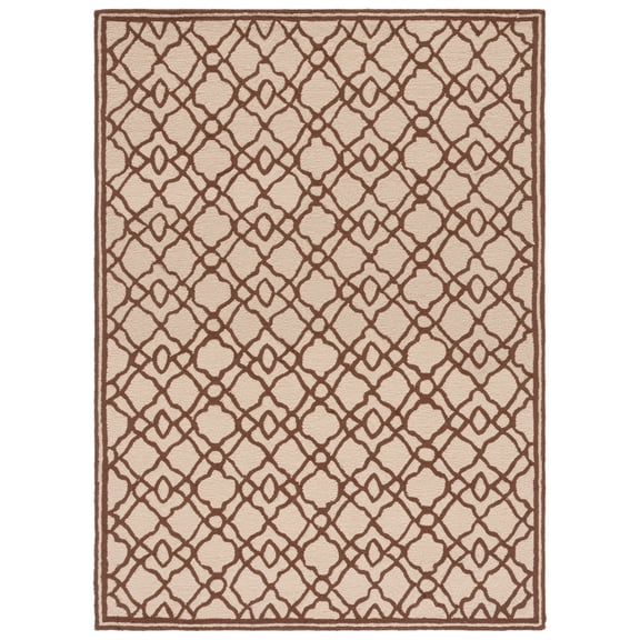 SAFAVIEH Four Seasons Hannan Geometric Area Rug, Ivory/Dark Brown, 5' x 7'