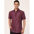 thumbnail image 3 of Lars Amadeus Camisa de lunares para hombre Camisas de vestir estampadas de manga corta con botones rojo M Unique Bargains Camisas, 3 of 6