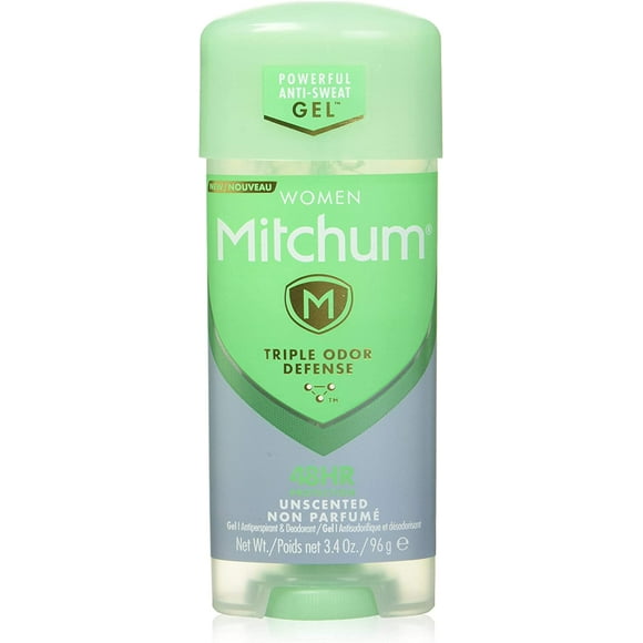Mitchum, Women's Deodorant, Antiperspirant Stick, Triple Odor Defense Gel, 48 Hr Protection, Unscented, 96g