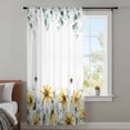 thumbnail image 4 of Sunflowers Bees Sheer Curtains 45 Inches Long, Spring Eucalyptus Leaves Light Filering Curtains, Breathable Simi Curtain Privacy Drapes for Kitchen Bathroom Lightweight Small Window Treatment, 4 of 9