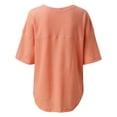 thumbnail image 7 of JGGSPWM Women's V-Neck Batwing Half Sleeve Waffle Knit Loose Solid Color Blouse Tops Orange XL, 7 of 7
