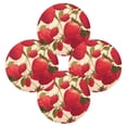thumbnail image 2 of Round Placemat Heat Resistant & Wrinkle-Free Dining Table Decor Placemat For Home & Weddings Strawberry, 2 of 7